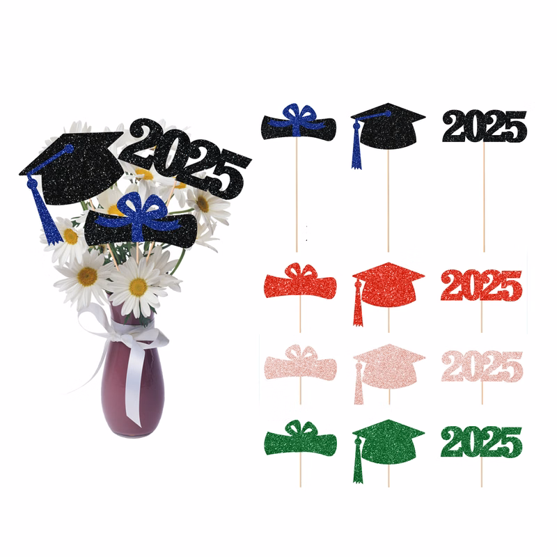 Glitter Graduation Table Centerpieces Sticks
