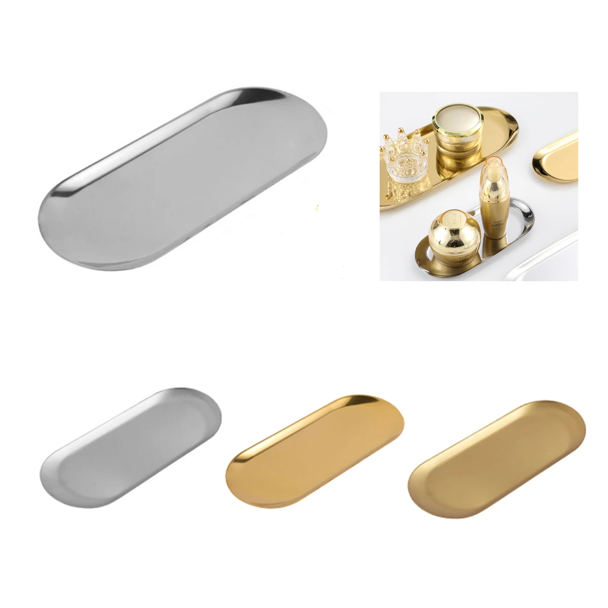 Oval Stainless Steel Tray 1