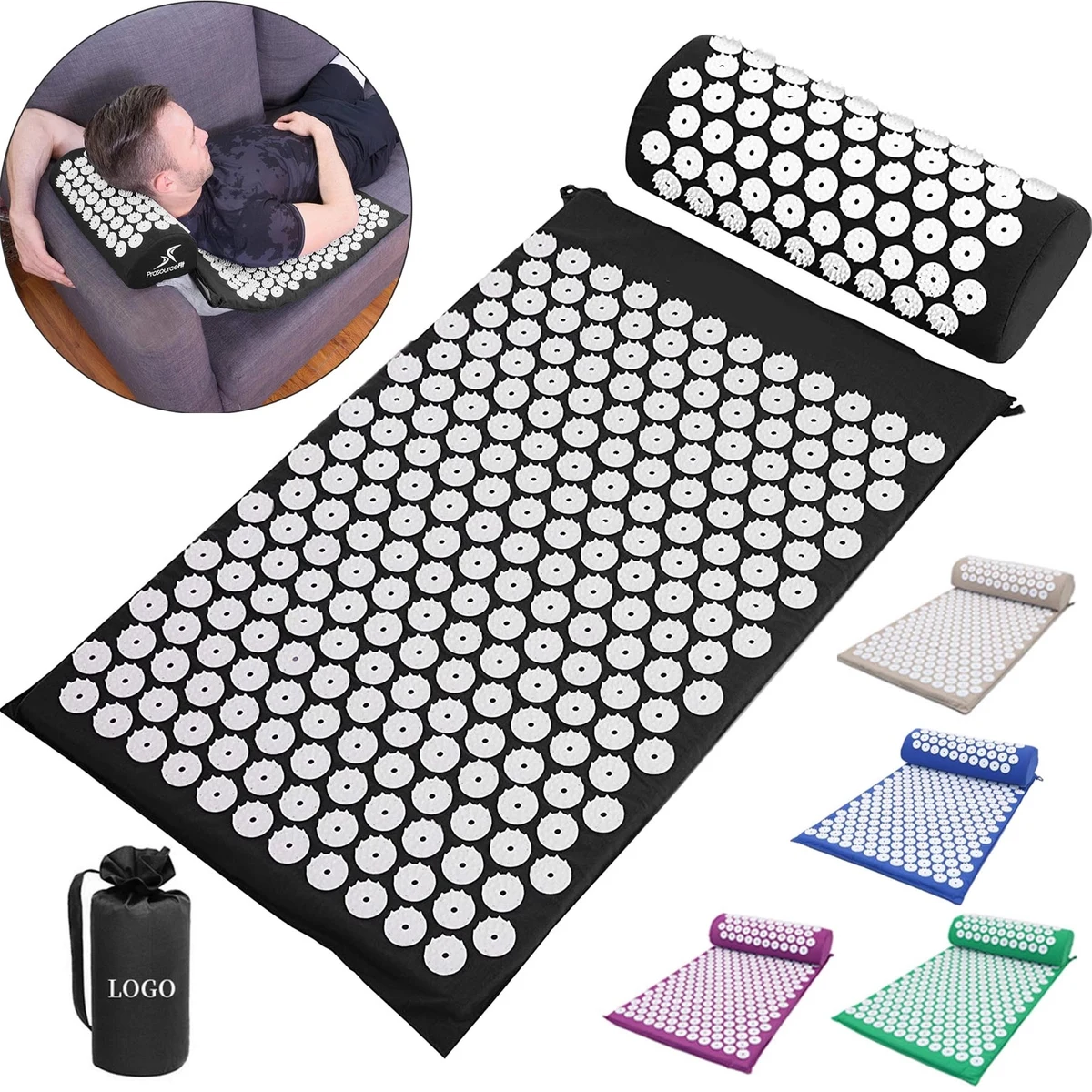Acupressure Mat and Pillow Massage Set 1