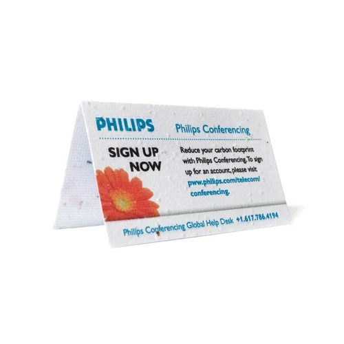 Seed Paper Folding Business Card / Table Tent 1