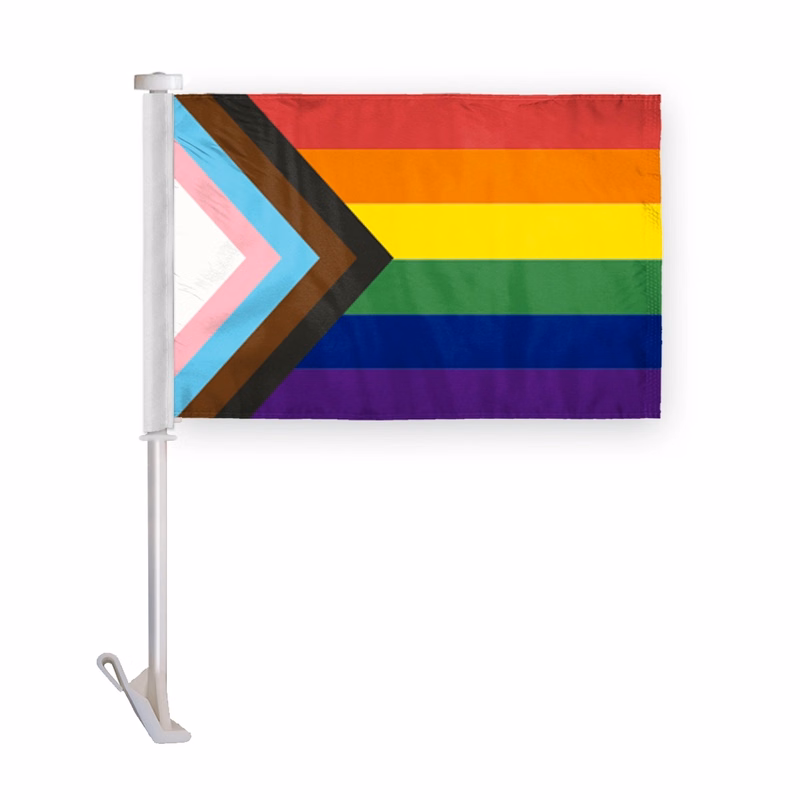 10.5" x 15 " Progressive Pride Premium Car Flag