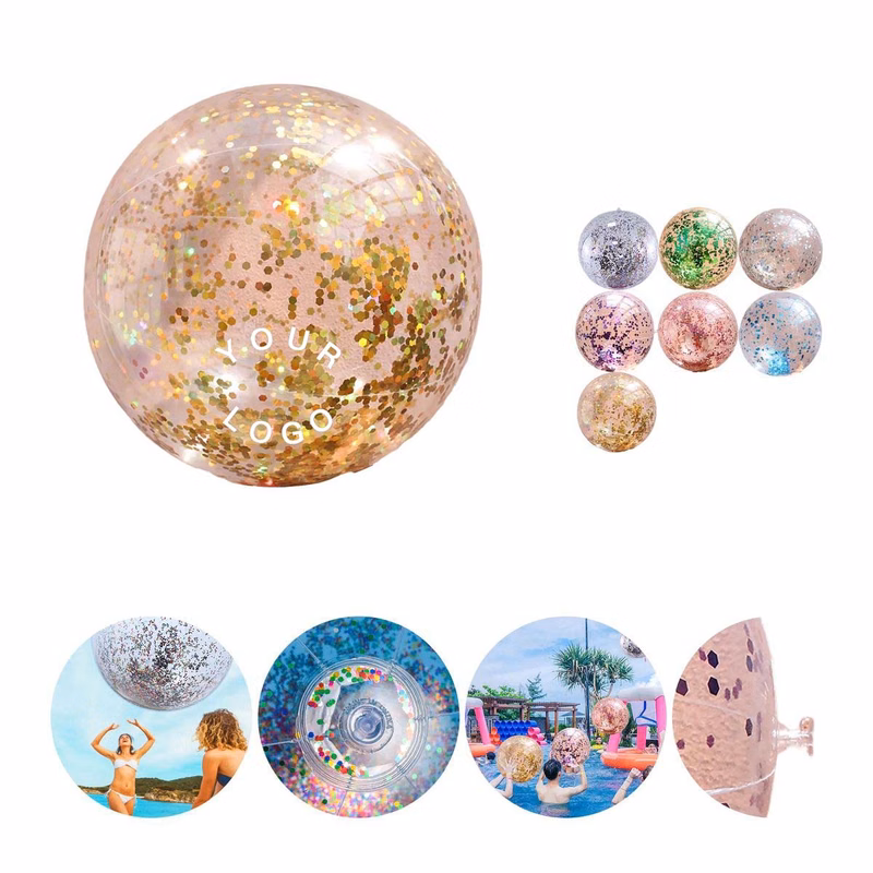 Inflatable Beach Ball with Sparkle Fill PVC