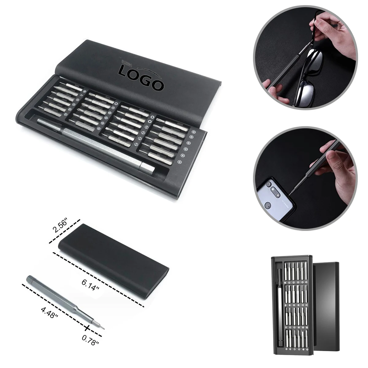 MOQ50 24-In-1 Precision Screwdriver Set With Aluminum Handle 1
