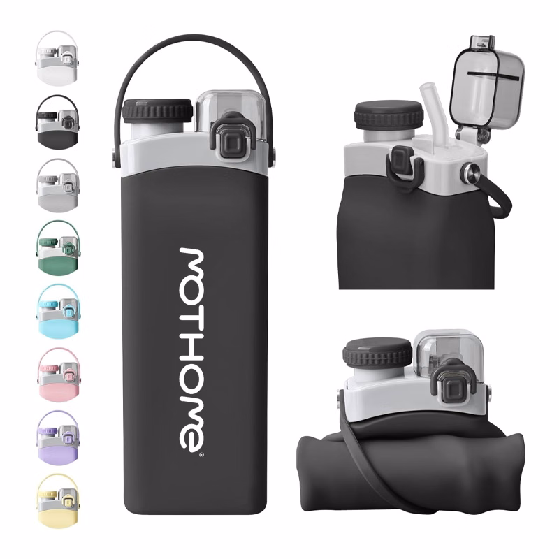20oz Silicone Reusable Water Bottle