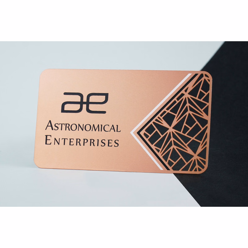 Rose Gold Metal Business Cards