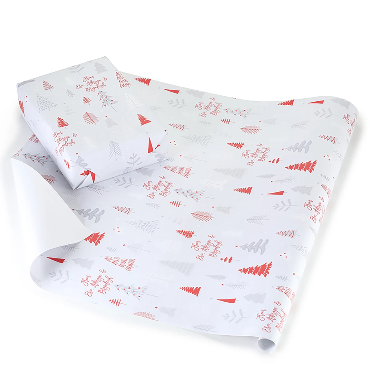 Festive Forest Personalized Wrapping Paper Roll 1