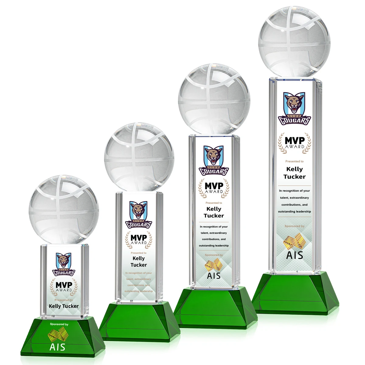 Basketball VividPrint™ Award on Stowe - Green 1