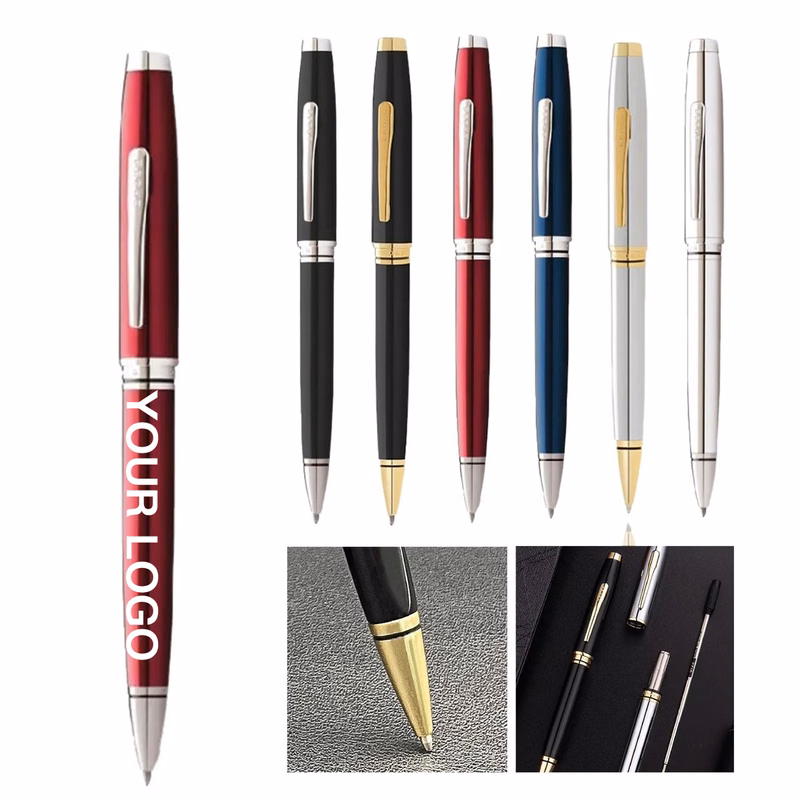 Elegant Twist Ballpoint Pen with Polished Metal Barrel