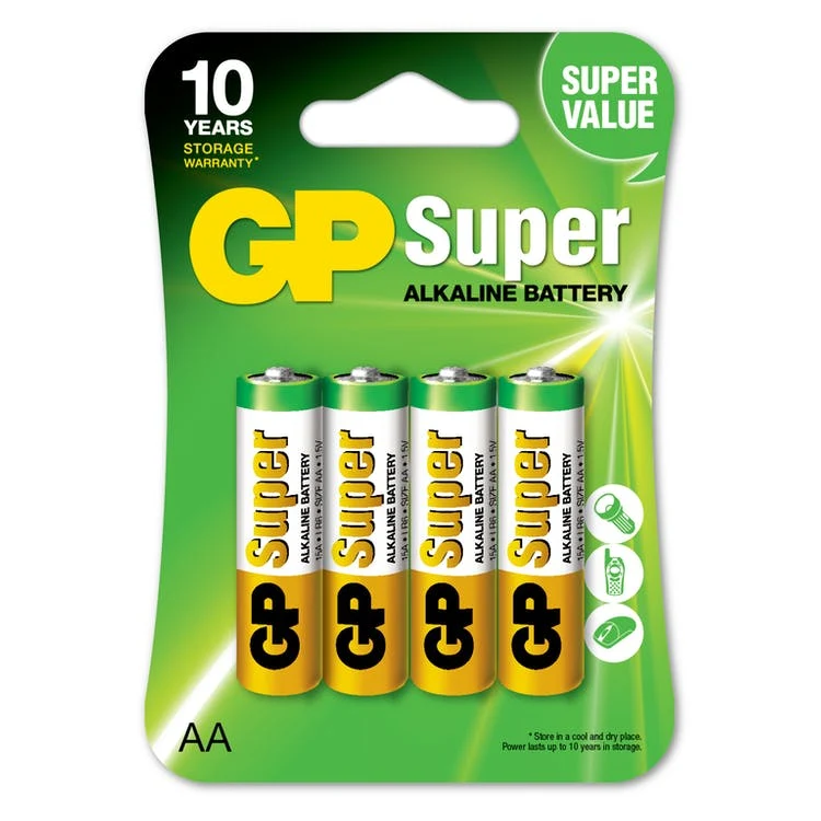 GP Super Alkaline AA Batteries - 4 Pack 1