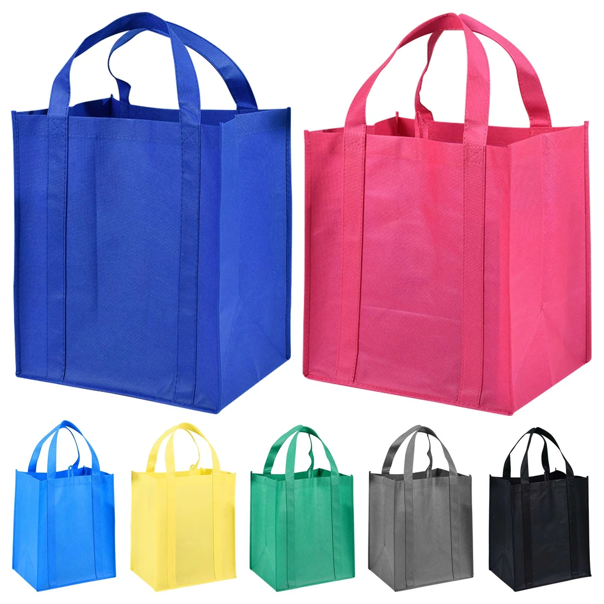 Non-woven Reusable Grocery Tote Bag With PE Bottom Board 1