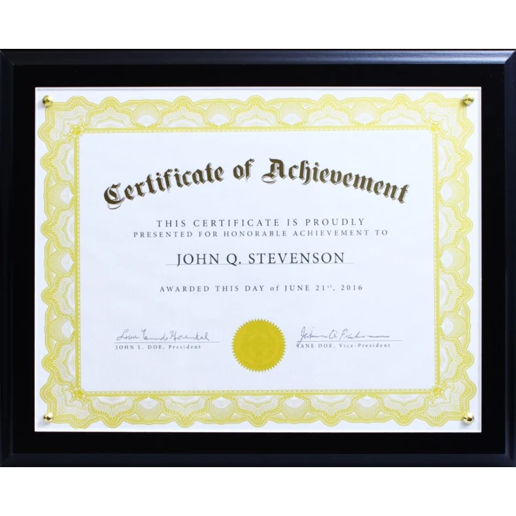 Black Veneer Certificate Plaque 1