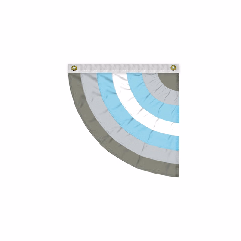 3'x3' Demiboy Pleated Half Fan- Left Side
