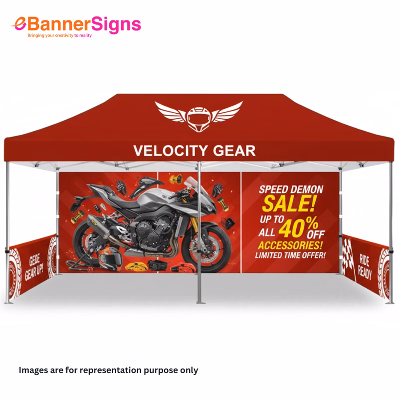 Canopy Tent 20 x 10 (Topper + Hardware + Full Backwall + 2 Half Double Side Wall)