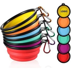 Silicone Dog Bowls With Carabiner Clip 1