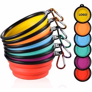 Silicone Dog Bowls With Carabiner Clip