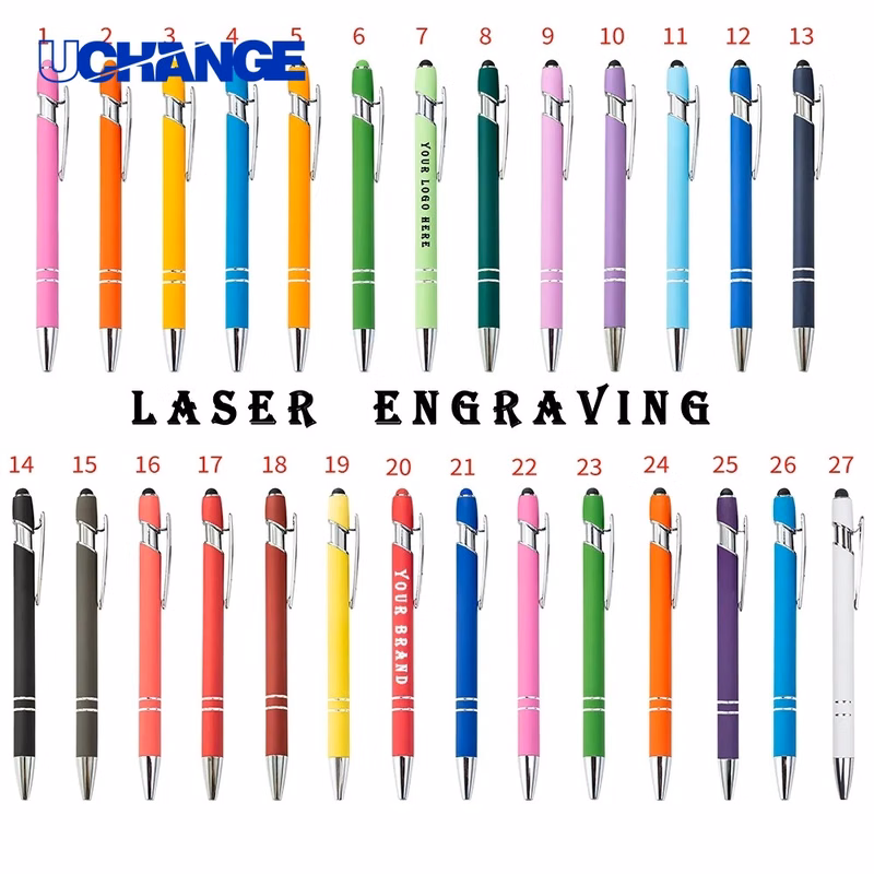 Soft Touch Metal Ballpoint Pen with Stylus for Office & Device Use