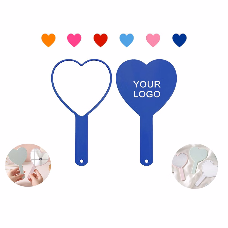 Portable HD Touch Up Cosmetic Mirror with Heart Shape Handle