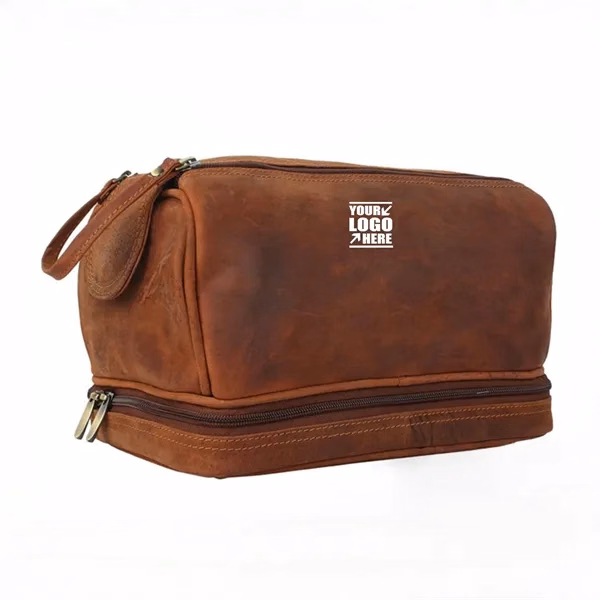 Travel Leather Toiletry & Shaving Dopp Kit