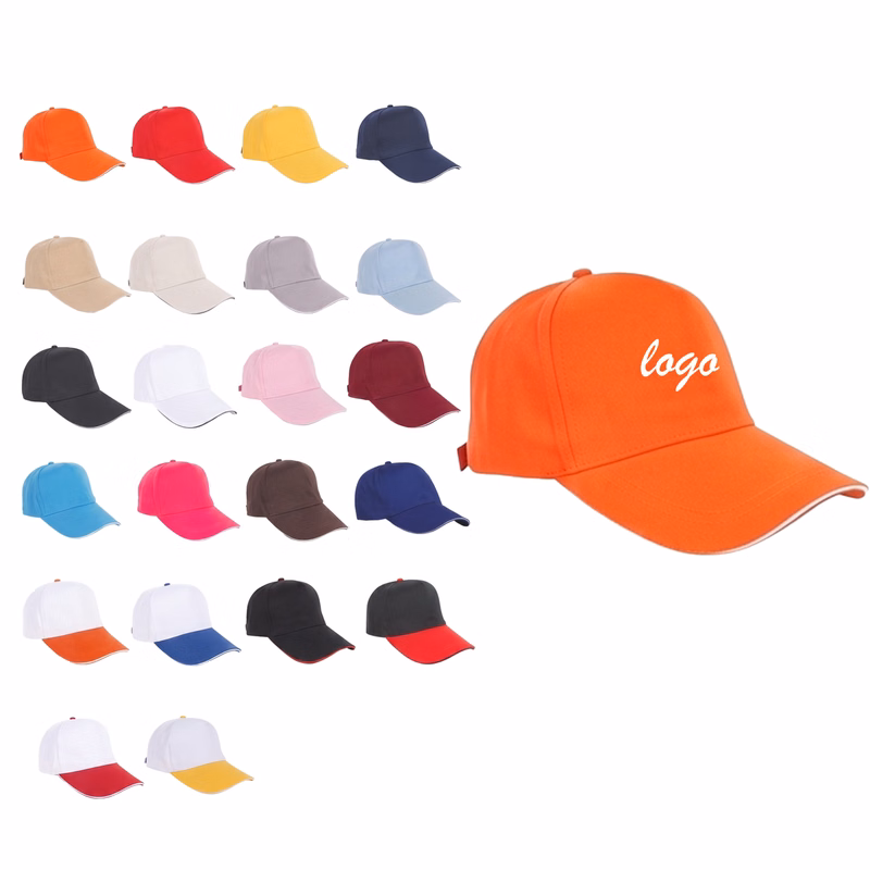 Baseball caps and flat caps can be customized with logos