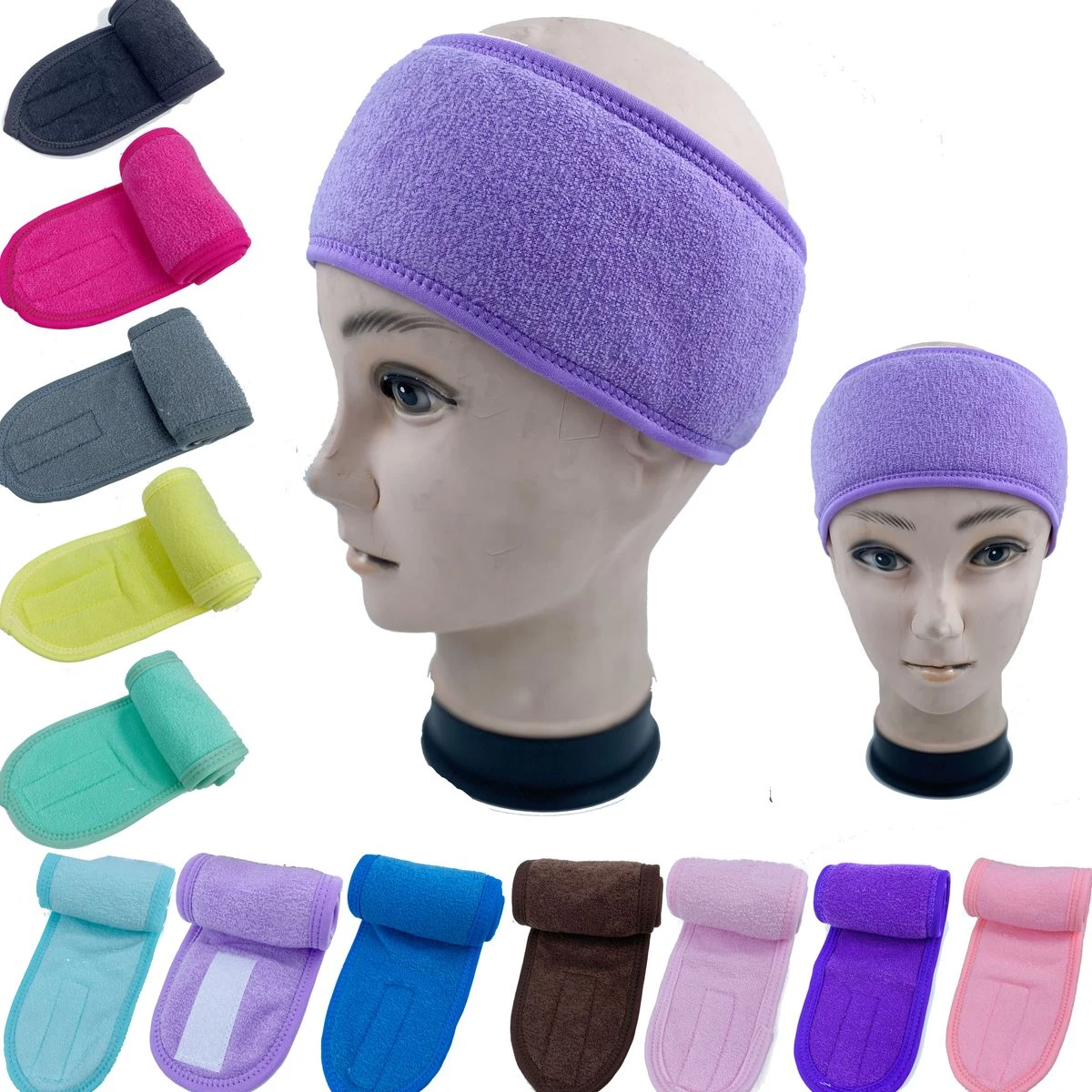 Women Terry Towel Sport Facial Spa Headbands 1
