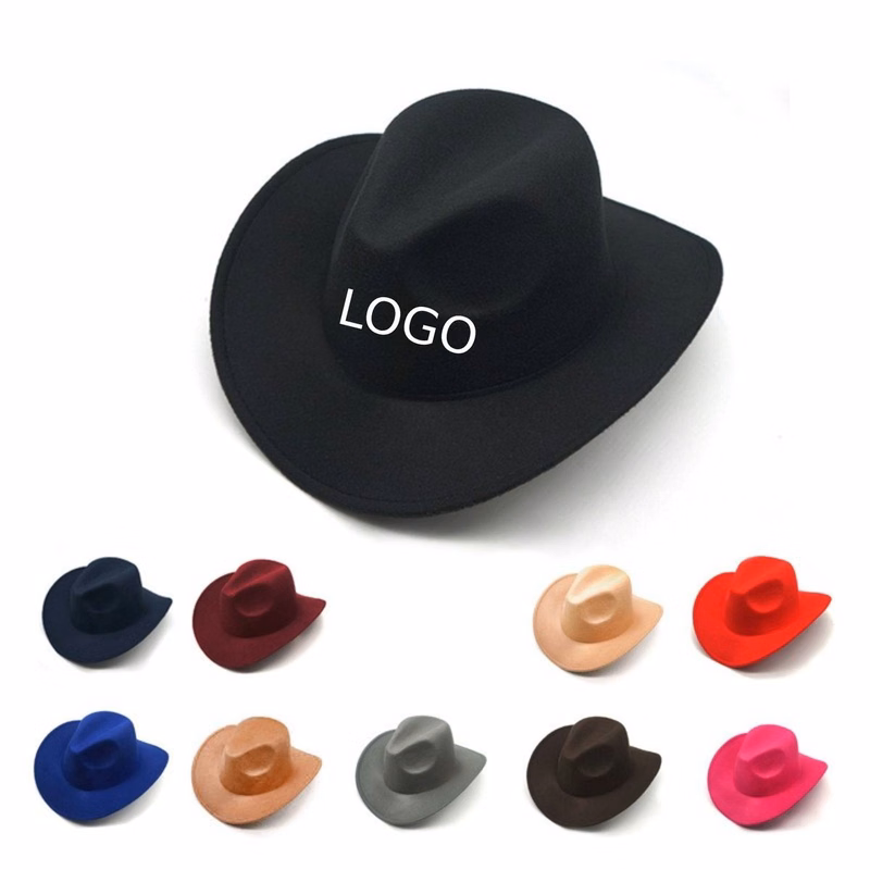 Custom Logo Felt Western Cowboy Hat