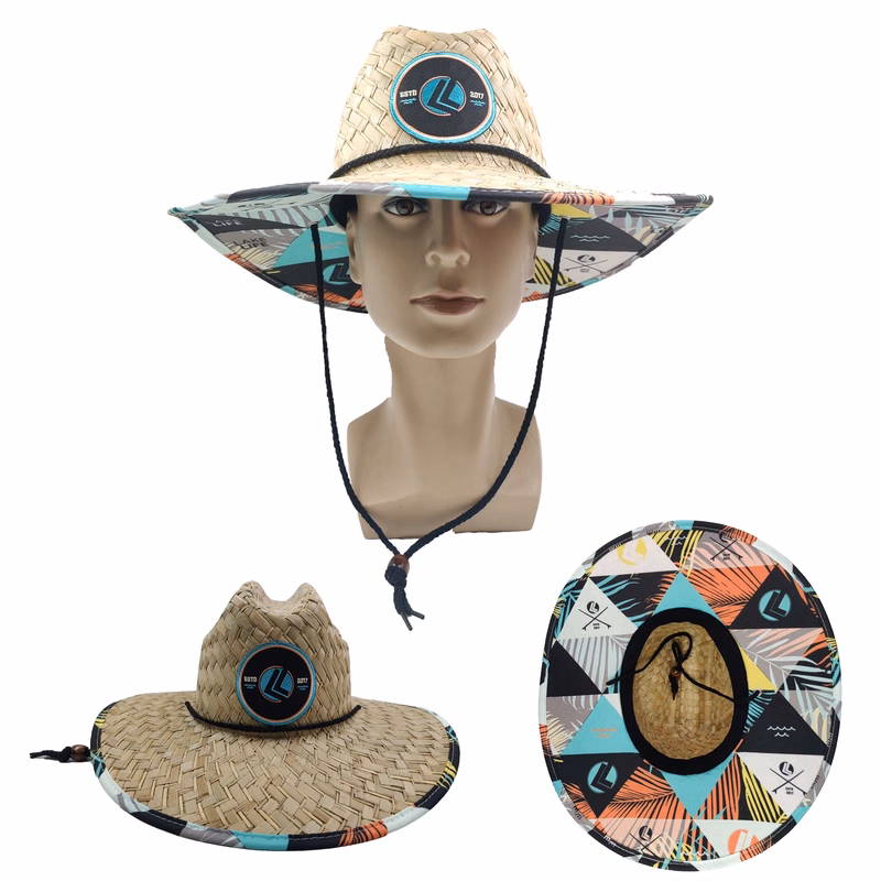 Straw Lifeguard Hat w/ Woven Label