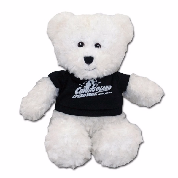 12" White Bear with Embroidered Eyes