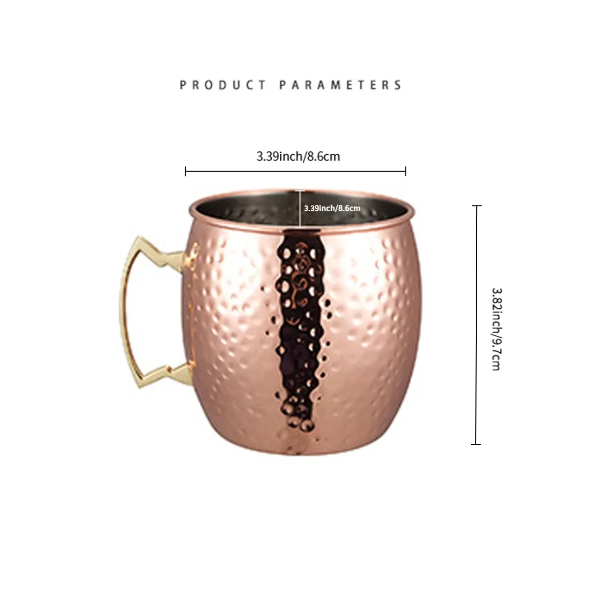 Stainless Steel Moscow Mule Mug with Plated Handle 1