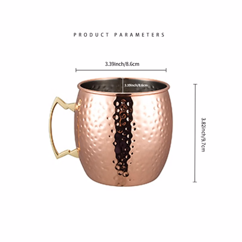 Stainless Steel Moscow Mule Mug with Plated Handle