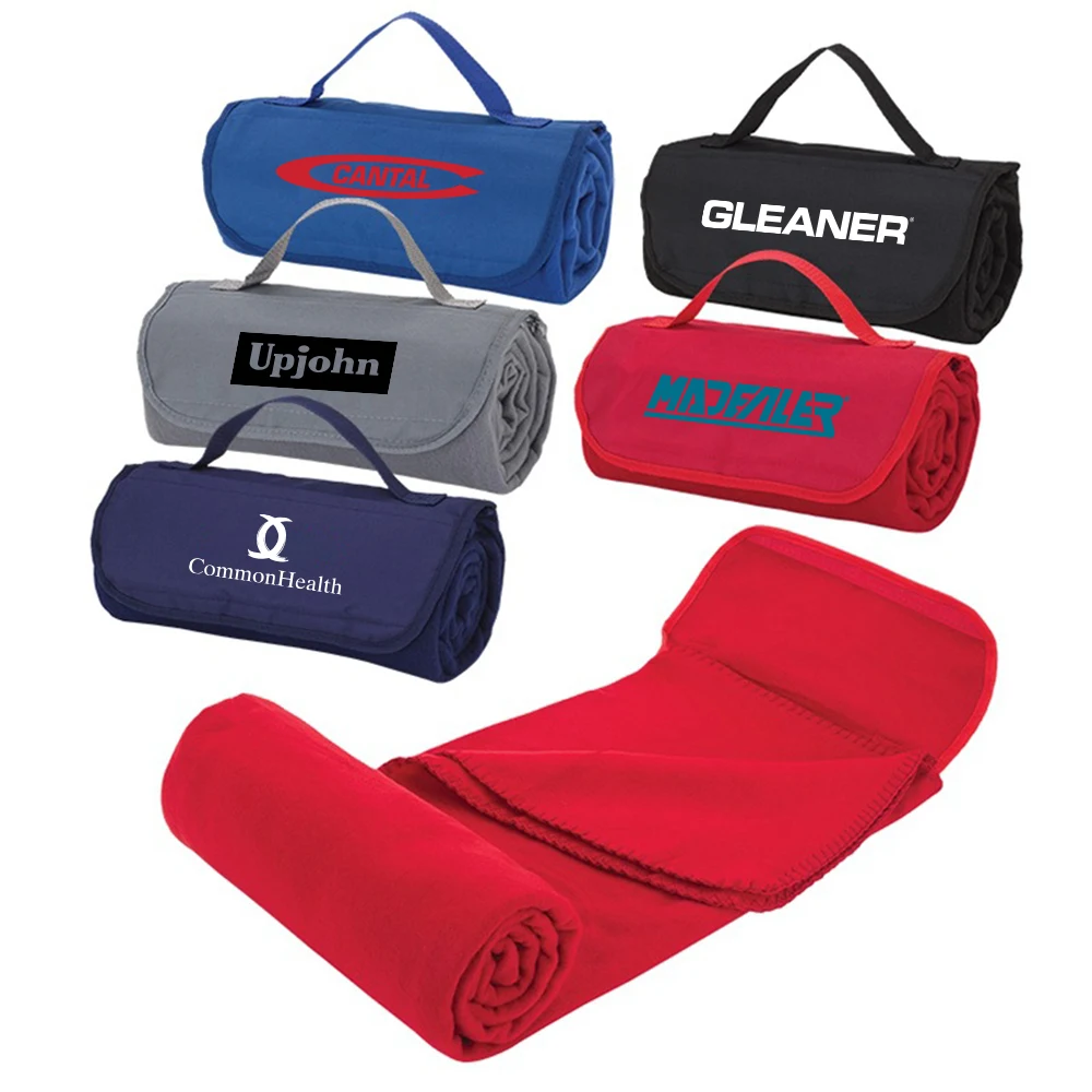 Embroidered Double-Sided Fleece Picnic Blanket 1