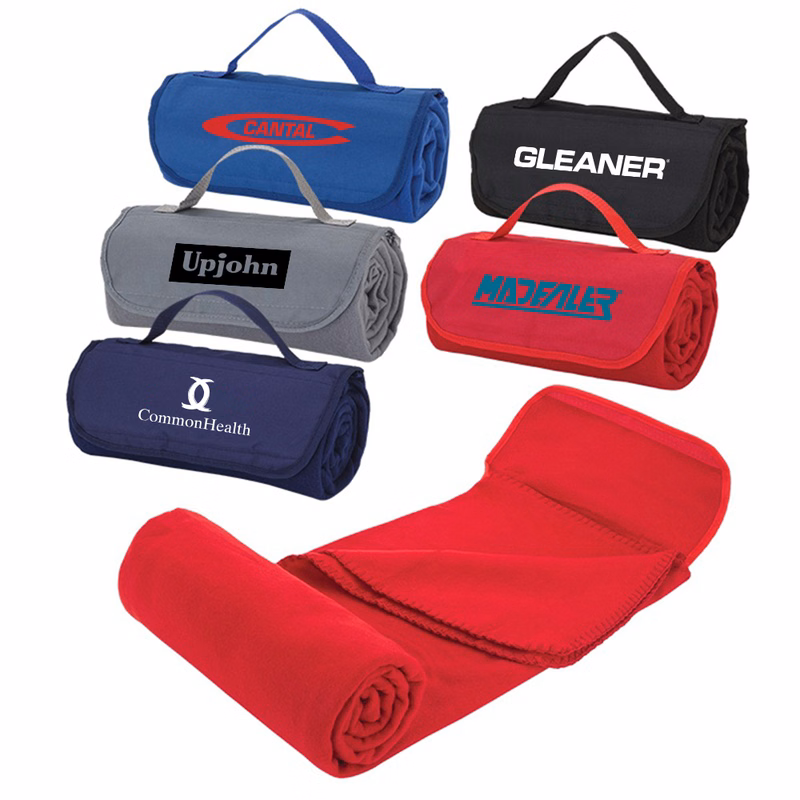 Embroidered Double-Sided Fleece Picnic Blanket