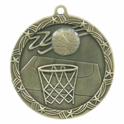 Basketball Shooting Star Medal, 2 1/2"