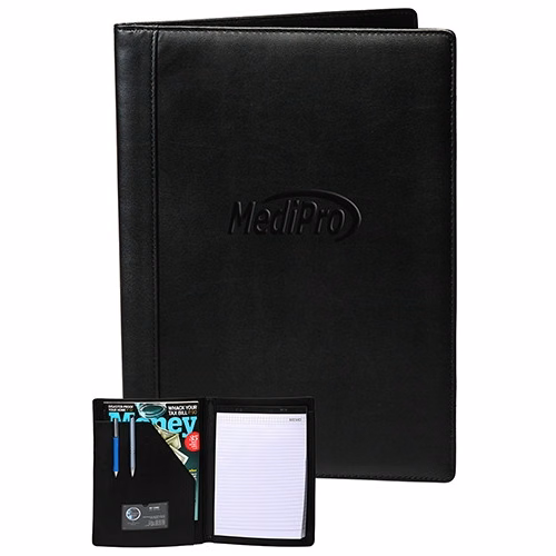 Promotional Black Padfolio - 9.75" W x 13" H