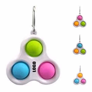 Tri Push Pop Fidget Sensory Toy With Carabiner
