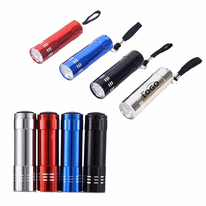 9 LED Light White Flashlight MOQ 100PCS