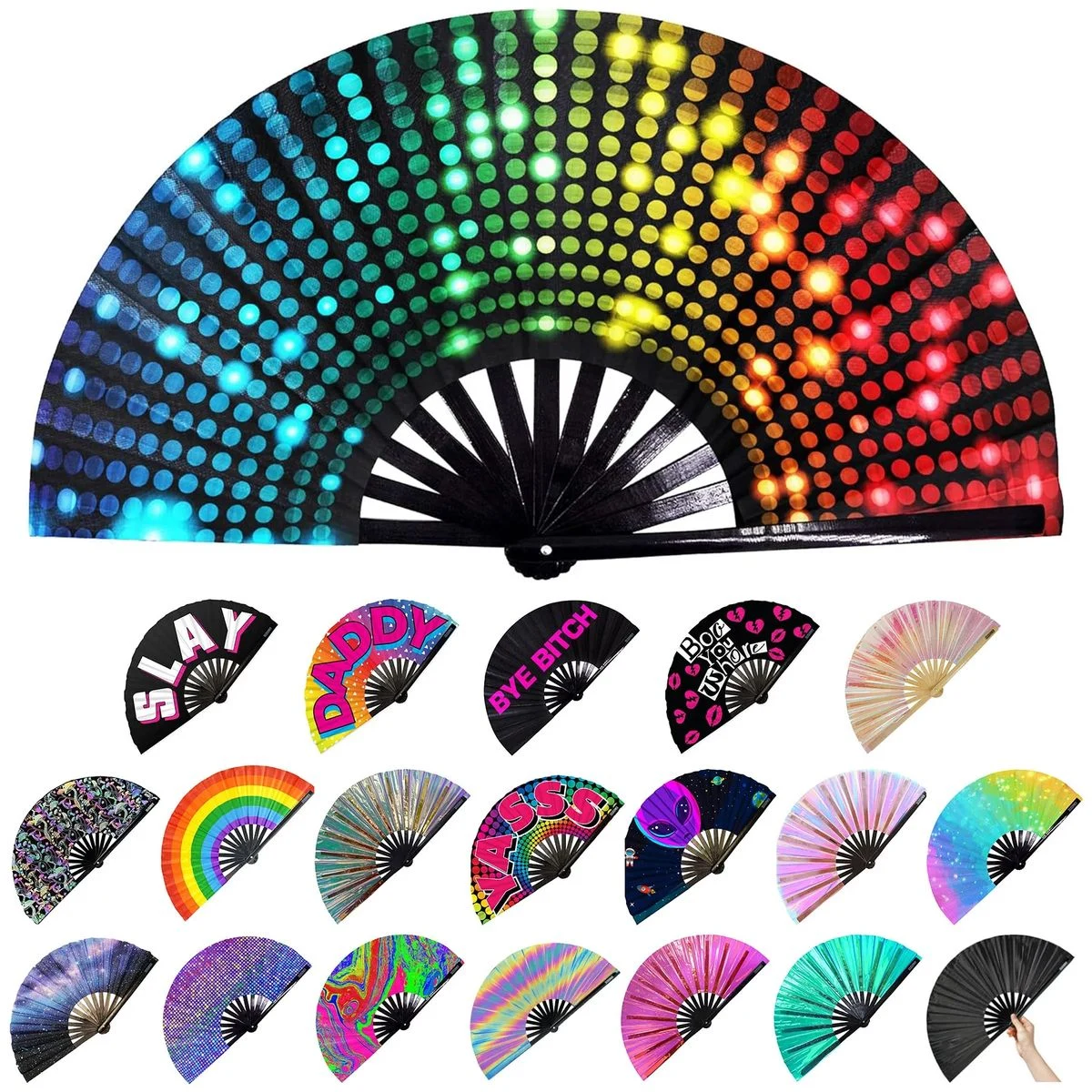 Holiday party rainbow fan 1