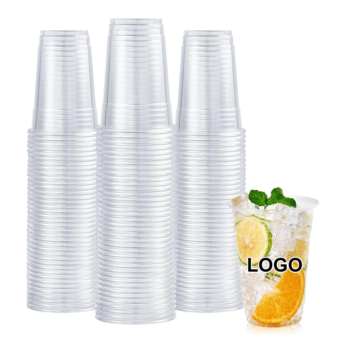 16 OZ Clear Plastic Cups 1