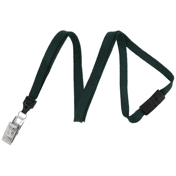 3/8" Breakaway Blank Lanyard w/Bulldog Clip (Forest Green) 1