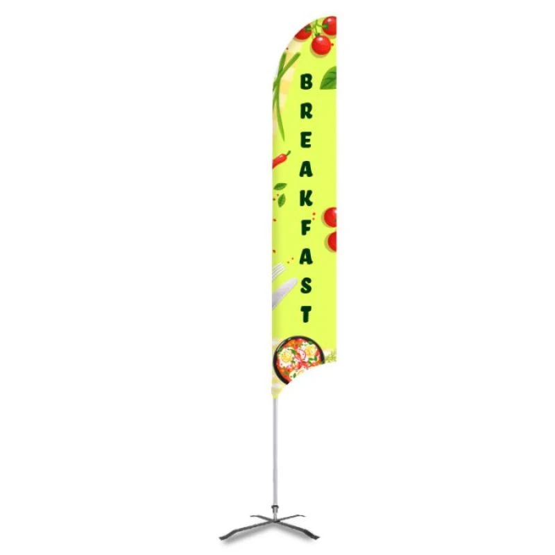 Breakfast Pre Printed 15' G7 Feather Flag - Green 1