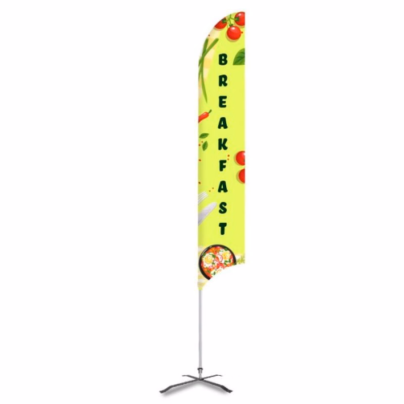 Breakfast Pre Printed 15' G7 Feather Flag - Green