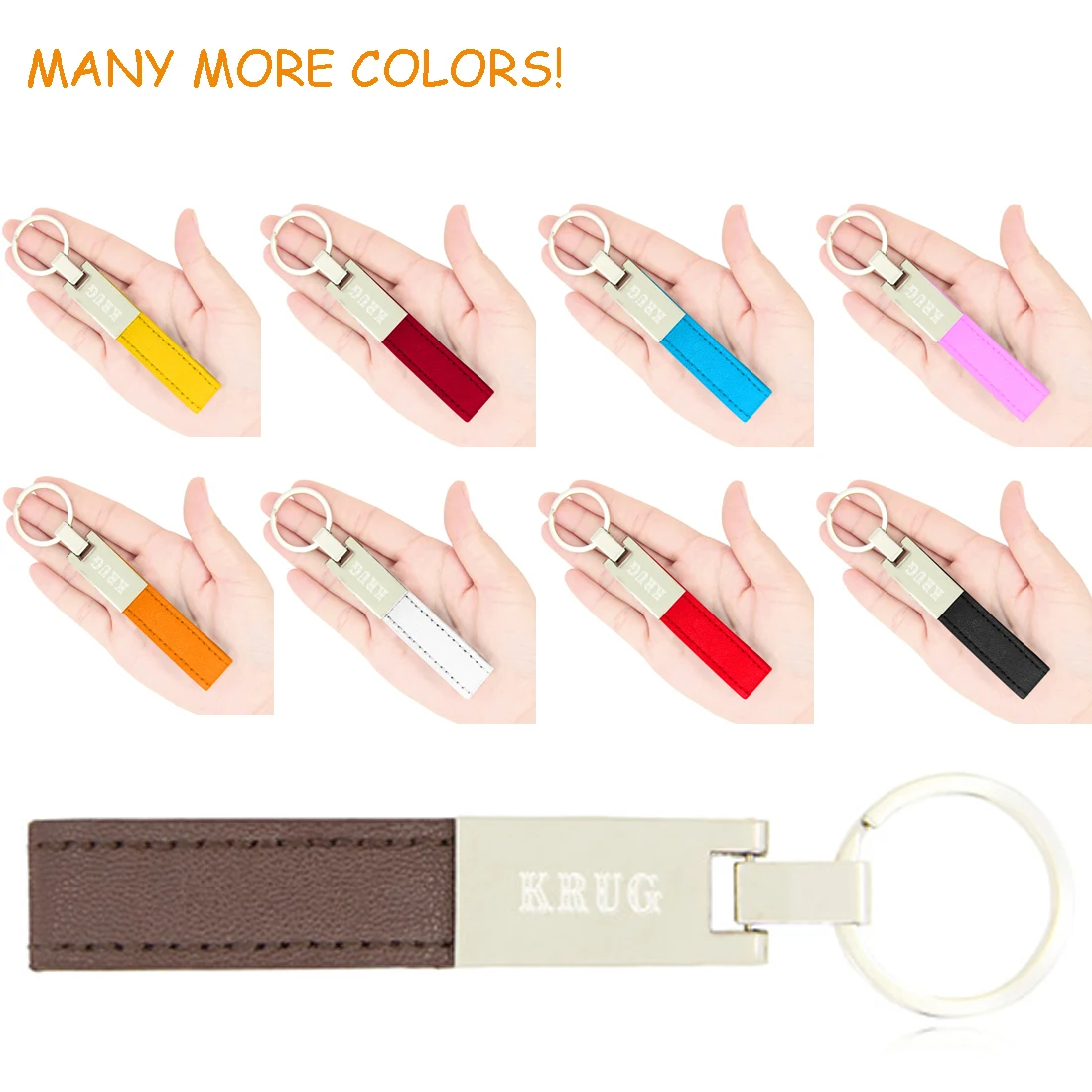 Staple Leather Strap Chrome Keychain 1