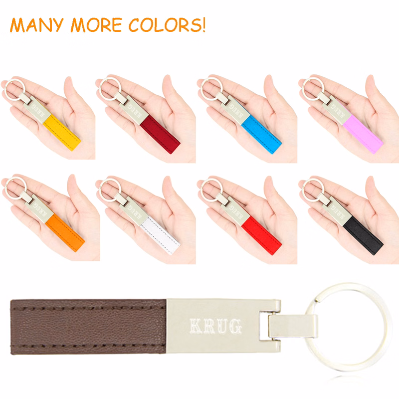 Staple Leather Strap Chrome Keychain