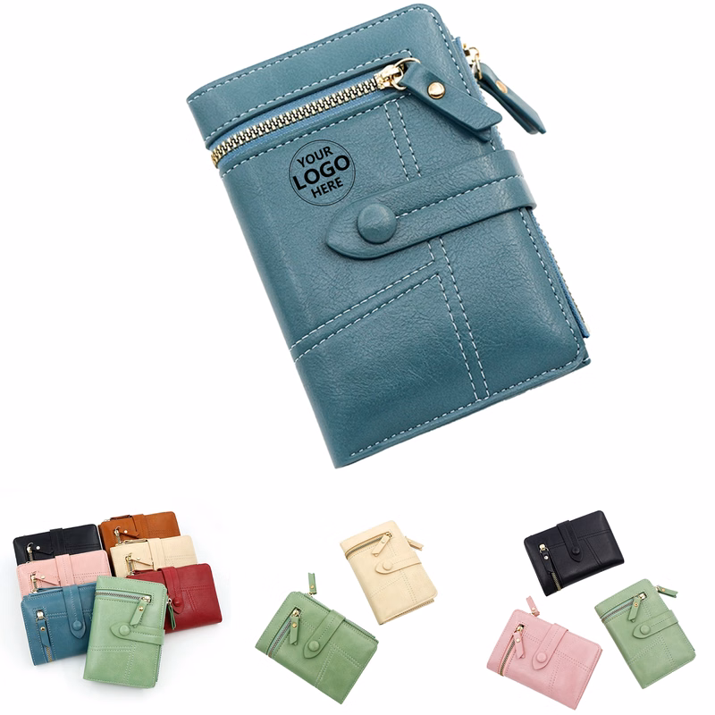 Women's Mini Zip Wallet in PU Leather