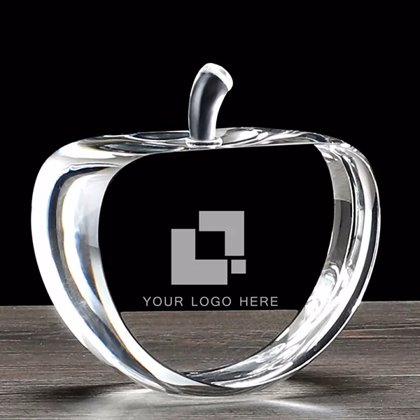 Crystal apple paperweight