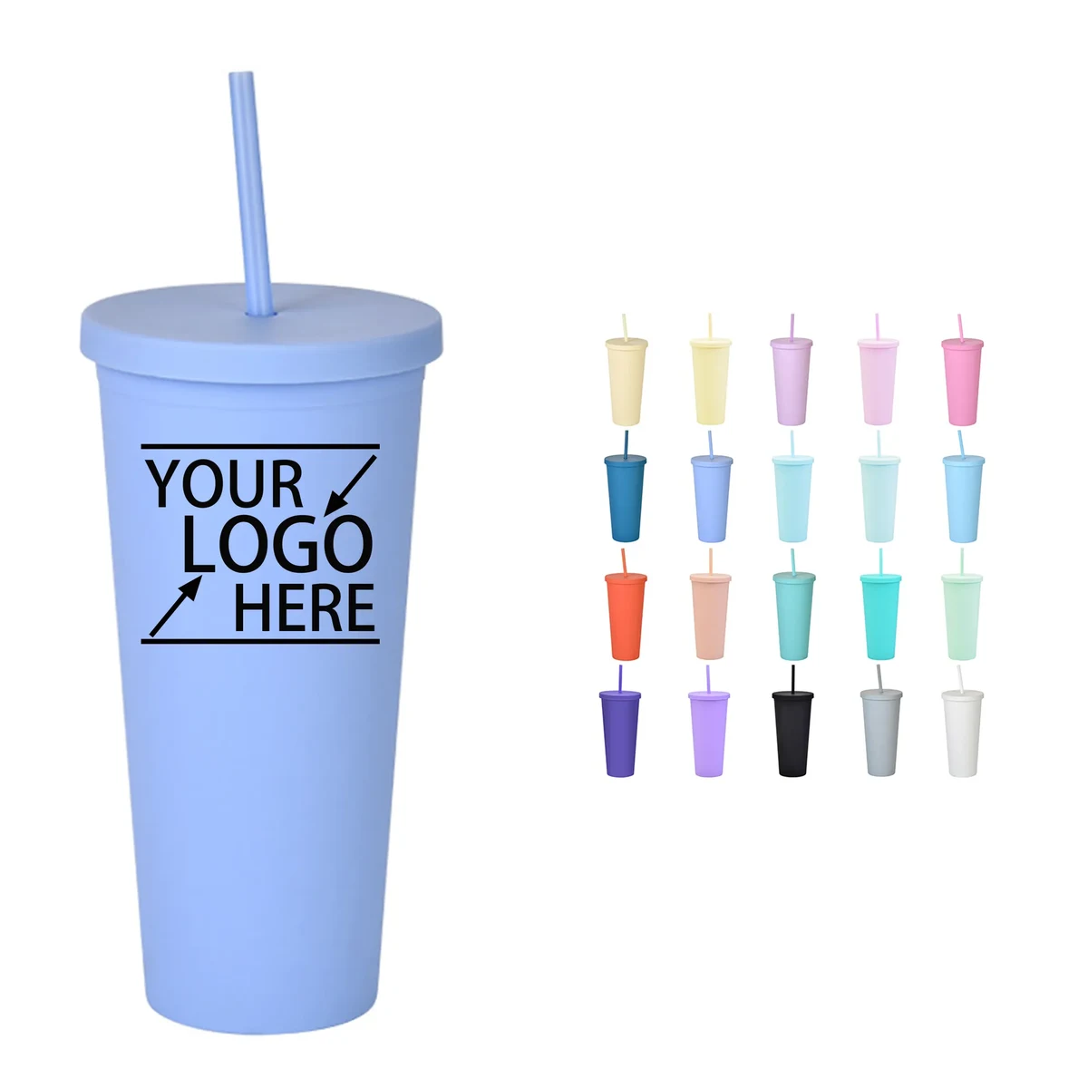 23OZ Double-Wall Plastic Straw Cup 1