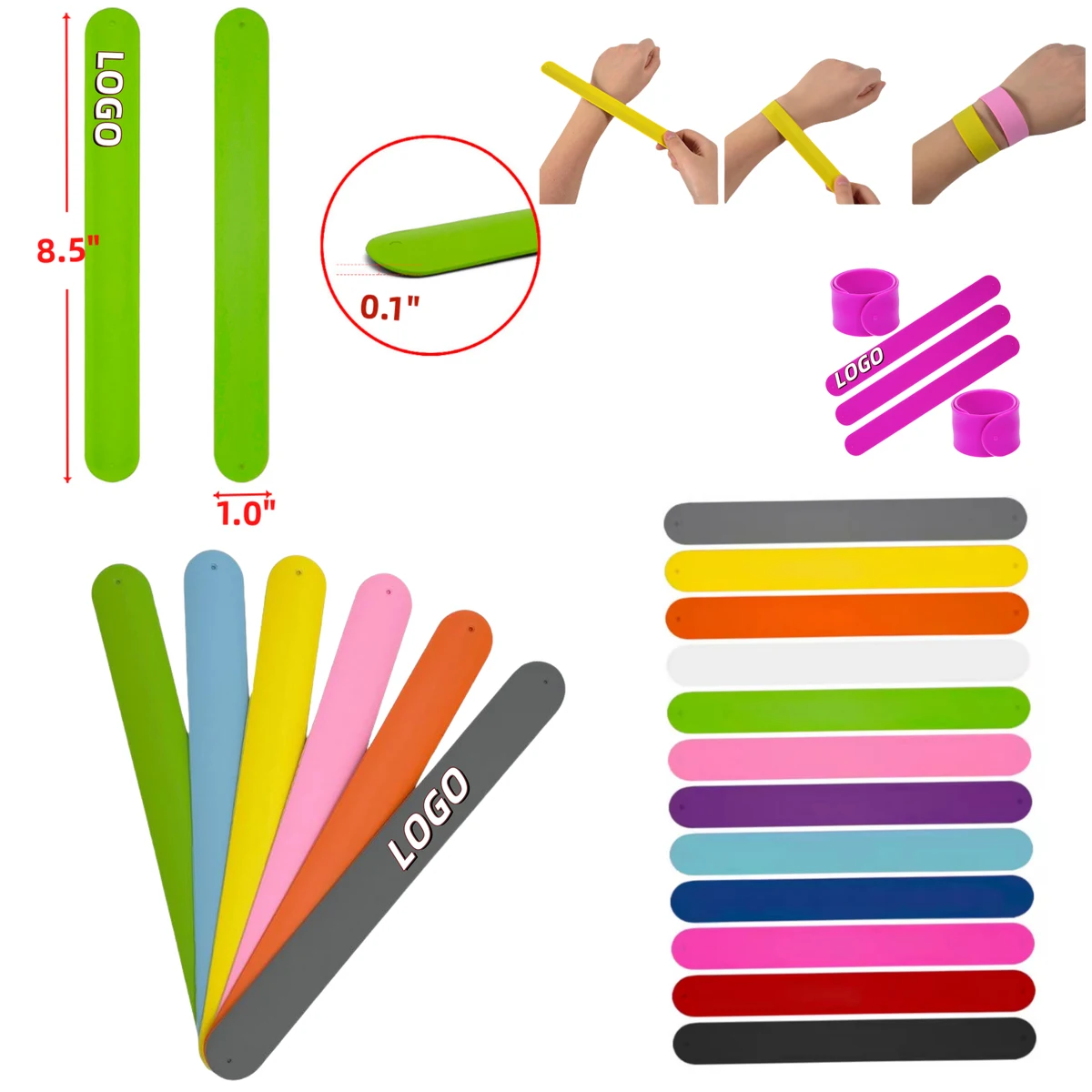 Hand Decoration Clap Bracelet Snap Band Silicone Promo Gift 1