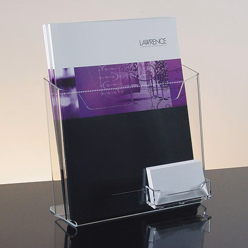 Single Pocket Brochure Holder with Business Card - 8.5w