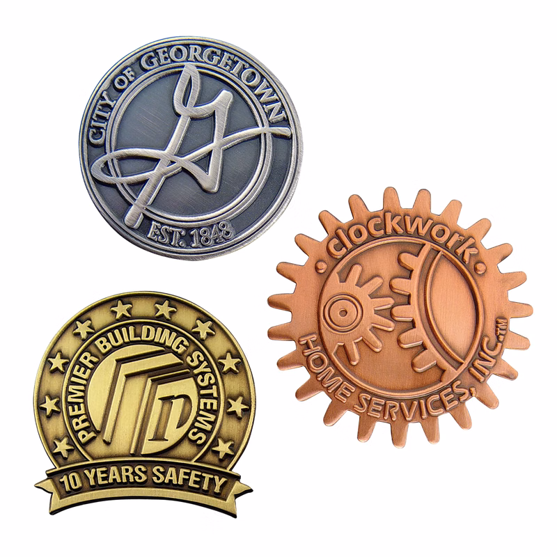 Custom Die Struck Antique Finish Lapel Pins 7/8"
