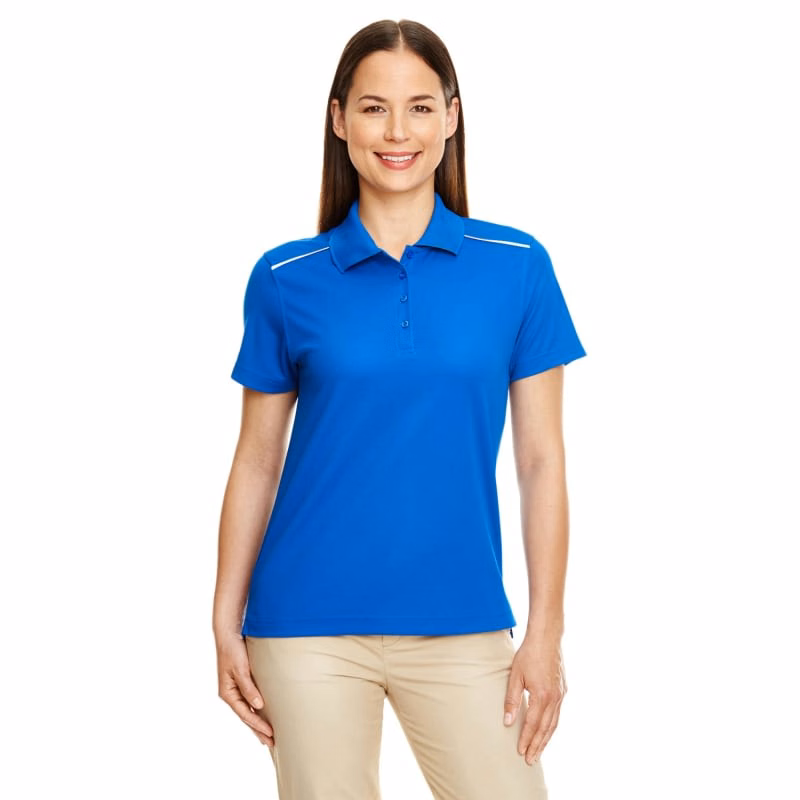 CORE365 Ladies' Radiant Performance Piqué Polo With Reflective Piping