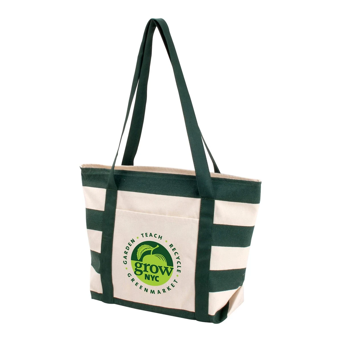 Striped Accent Boat Bag, custom tote bag with logo imprint 1
